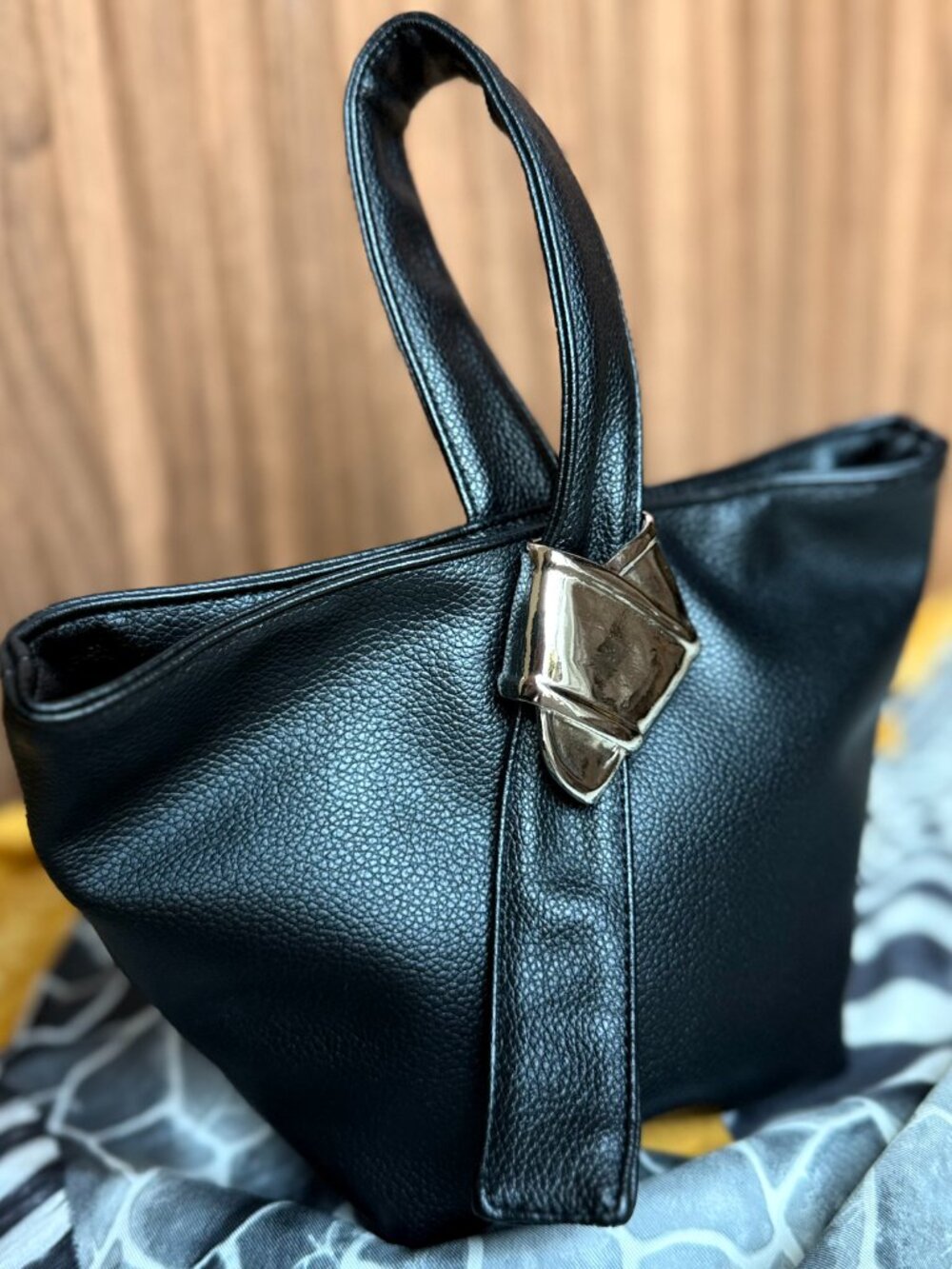 MERIT x Brandon Maxwell Signature Black Mini Bucket Bag Wristlet Vegan Leather